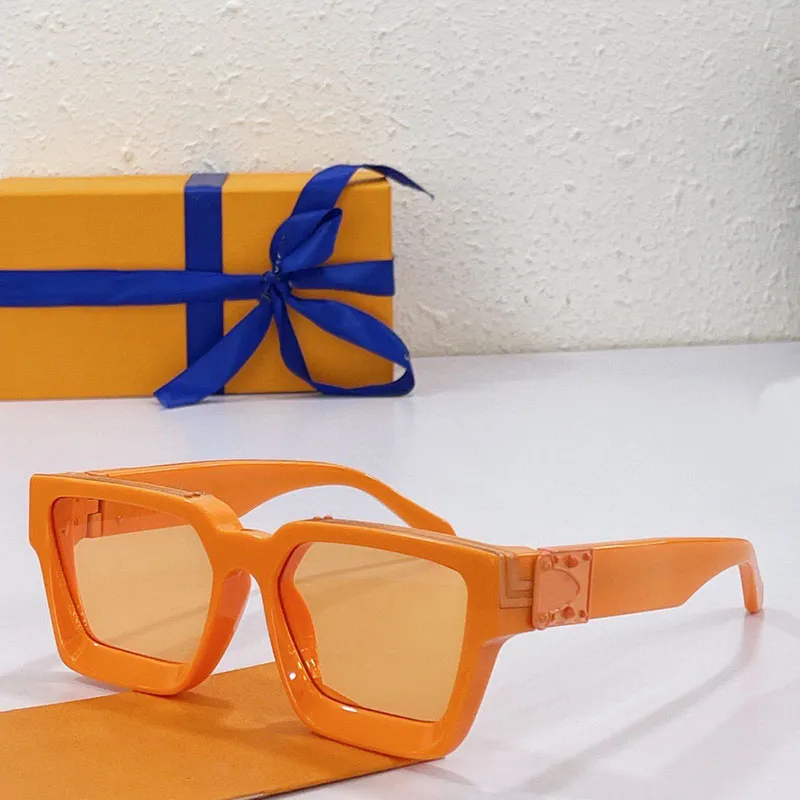 Designer 1 1 miljonärer solglasögon glänsande guldlogotyp S-Lock gångjärn för kvinnor Dames nya orange svarta glasögon nyanser Z1165 Glas3039