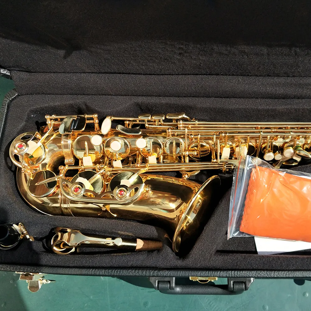 Novo protótipo JAS-500 de alta qualidade de alta qualidade com o mesmo logotipo de gravação profundo de saxofone alto profissional e e-flat