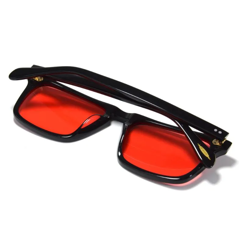 Solglasögon Robert Downey för Red Lens Glasses Fashion Retro Men Brand Designer Acetate Frame Eyewear316f