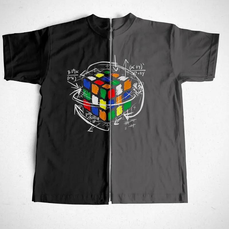 COOLMIND 100% Cotton top quality Magic square printing men T shirt casual men's casual Magic square t-shirt for men tee shirts 220616