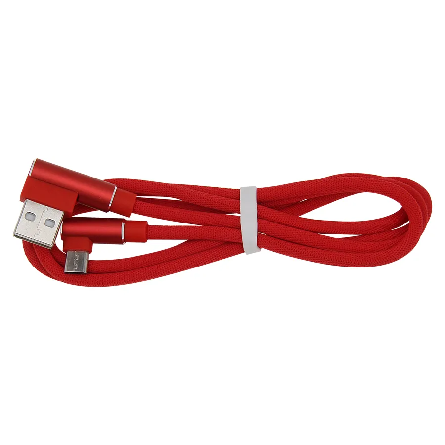 90 graders snabb laddningstyp C Micro USB Data Wire Cables 1M 2M 3M laddningsladdkabel för Samsung Huawei Xiaomi Android -smartphones