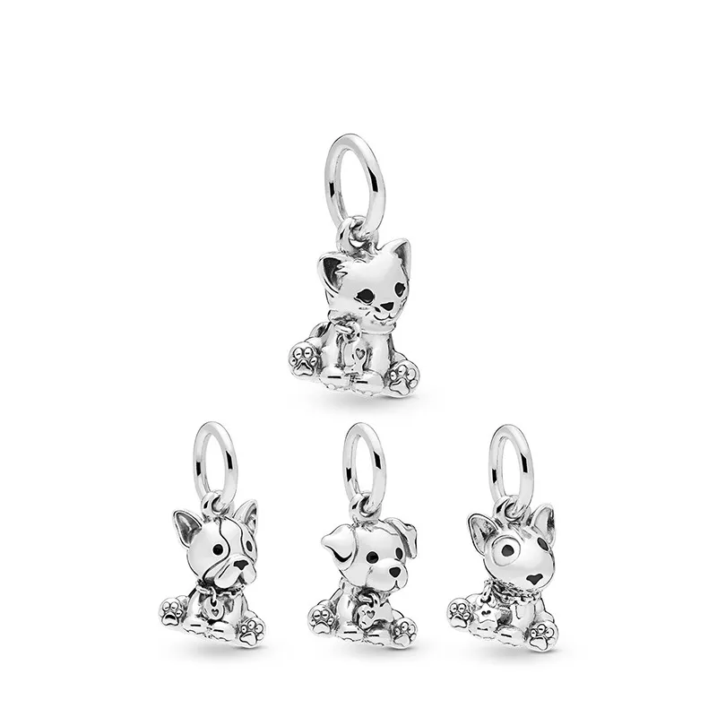 925 Silver Fit Charm 925 Bracelet Série de cães Charmos Poodle Labrador Charms Pingente Diy Fine Miades Jóias 2749600
