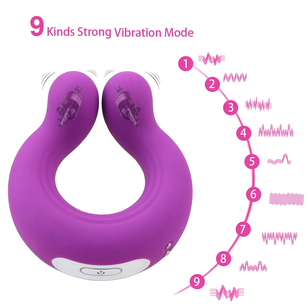 OLO Cock Ring Vibrator Clitoris Stimulator Massager 9 Speeds Penis Rings Clitoral Stimulation sexy Toys Male Masturbator