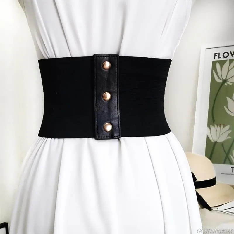 For Dresses Buckle Bandage Corset Wide Pu Leather Slimming Body Belts for Women Elastic High Waist wholesales 220812