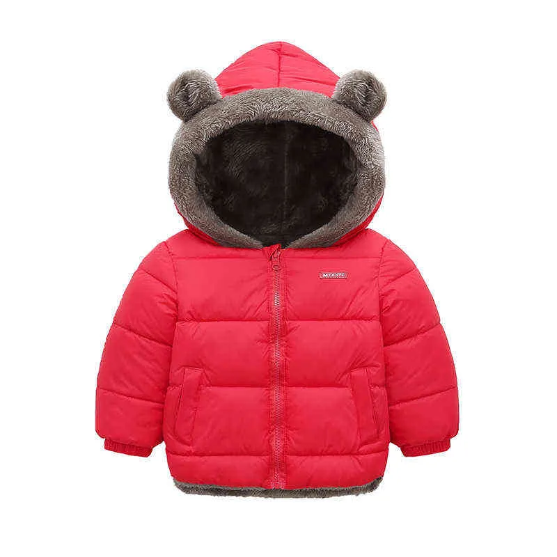 Nuevo invierno mantener caliente más terciopelo niños niñas chaqueta de doble cara desgaste con capucha gruesa ropa exterior para niños cuello de piel chaqueta de niños J220718