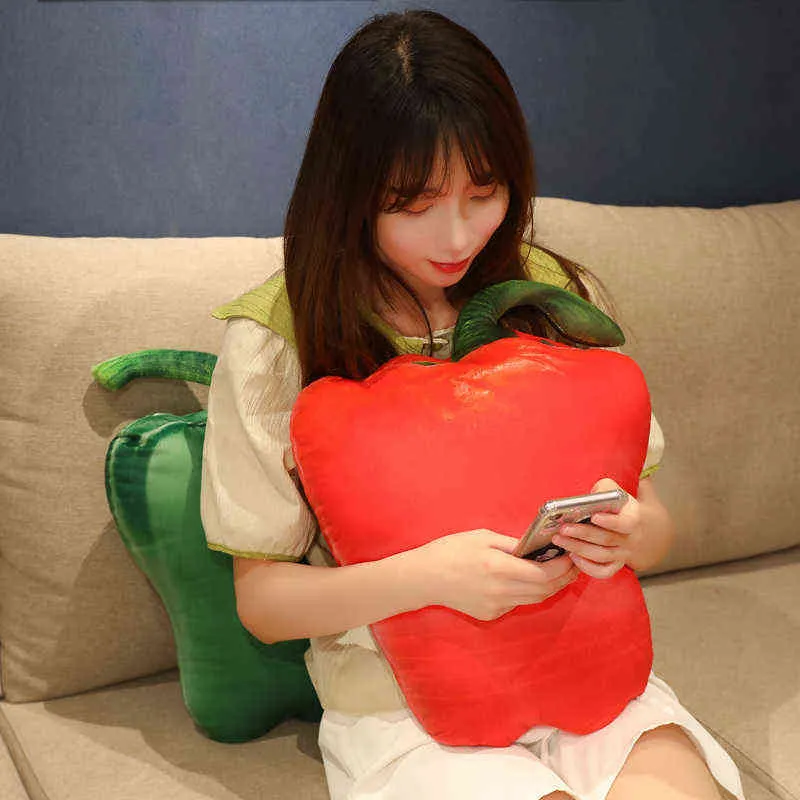 Like Real Vegetables Plush Pillow Both Sides Images Potato Tomato Pepper Eggplant Food Sofa Chair Decorate Seat Cushion Hanmolf J220704