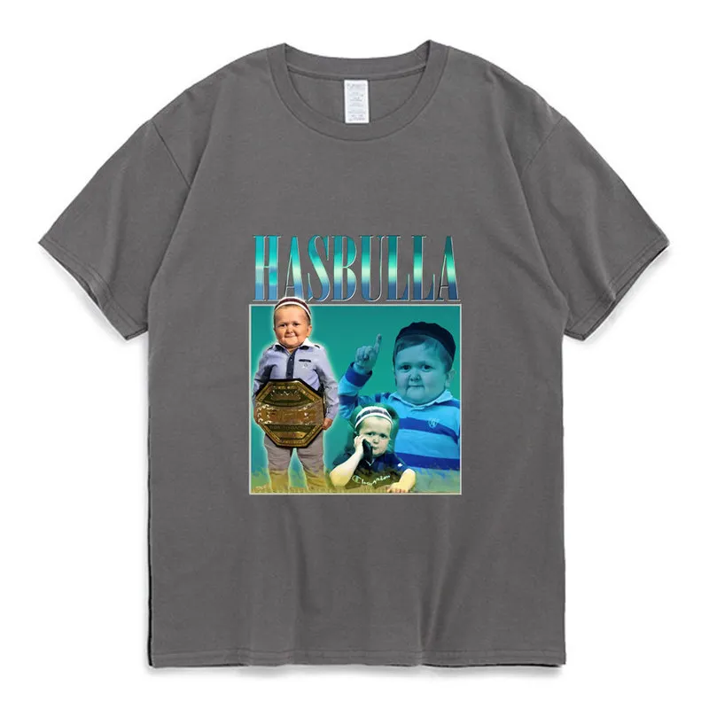 Hasbulla Dövüş Meme T Shirt Erkek Kadın Mini Khabib Blogger T-Shirt Yüksek Kaliteli Müret