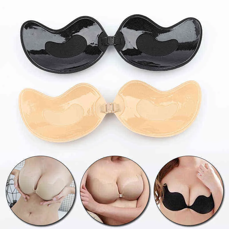 Female Push Up Sile Mango Bra For Women Sexy Invisible Bra Self Adhesive Seamless Strapless For Sticky Boobs Bra Sticker L220727