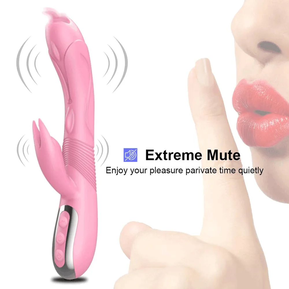 Дилдо вибратор нагревающий язык лижет кроличьи сексуальные игрушки для женщин G Spot vagina clitoris стимулятор 12 мод продукты
