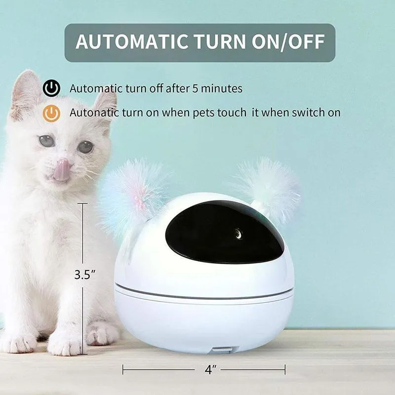 360 gradi rotanti laser gatto giocattolo interattivo robot elettrico presa in giro piuma intelligente automatico s forniture animali domestici 220510