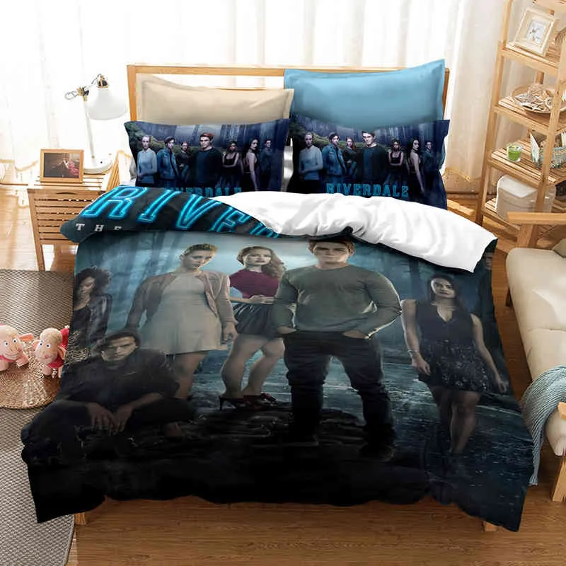 Nuovo copripiumino con motivo Riverdale Set di biancheria da letto film horror con design del cuscino Decorazioni la camera da letto Drop Ship