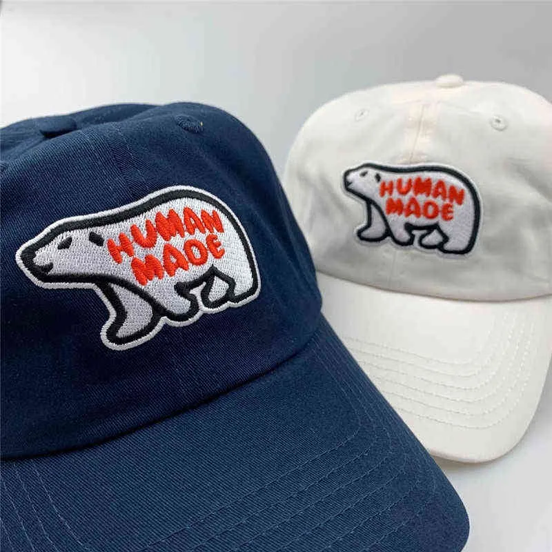 2022 Tiger Polar Bear Bordado Humano Made Caps Homem Mulheres Topversion Baseball Cap Streetwear Humano Made Caps T2207264169106