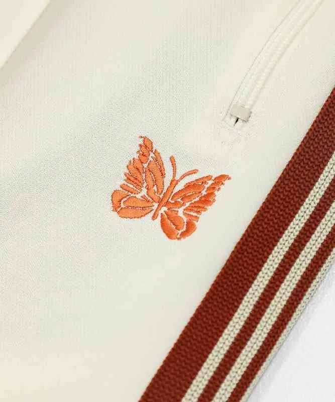 Elastische Taille Seitentaschen Nadeln Männer Frauen Version Farbe Gestreiftes Gurtband Stickerei Schmetterling Trainingshose AWGE Hose1293567