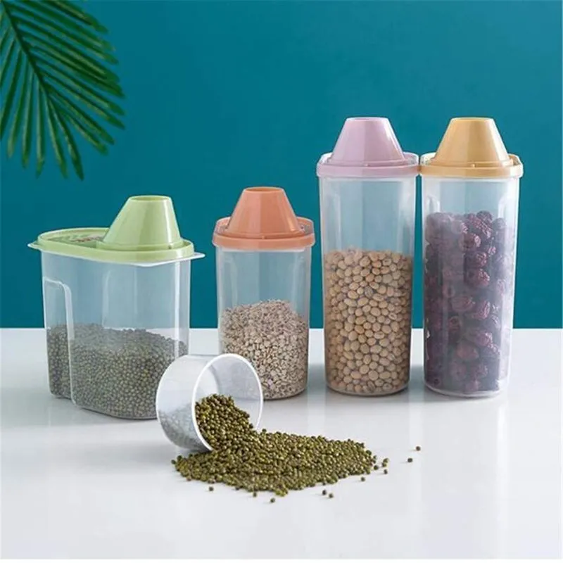 Müslispender aus Kunststoff, Aufbewahrungsbox für Küche, Lebensmittel, Getreide, Reis, schönes Mehl, 220809