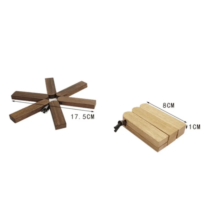 Pieghevole in legno l'isolamento termico Tappetino pentole Tovaglietta Piatto Ciotola Pan Pad Legno erial la casa 220610