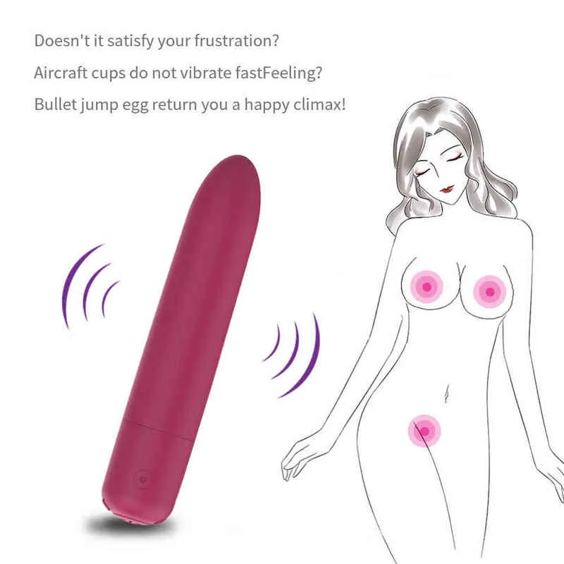 Nxy Eggs Bullets Adult Supplies Charging Bullet Small AV Vibrator Memale Masturbation Egg Jumping220621