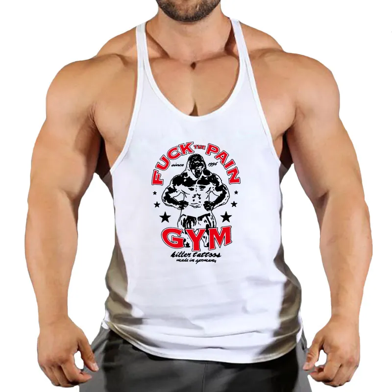 Muskelweste Bodybuilding Stringer Laufweste Marke Farbe Kleidung Turnhallen Tank Top Männer Fitness Ärmelloses Shirt gekämmte Baumwolle 220527