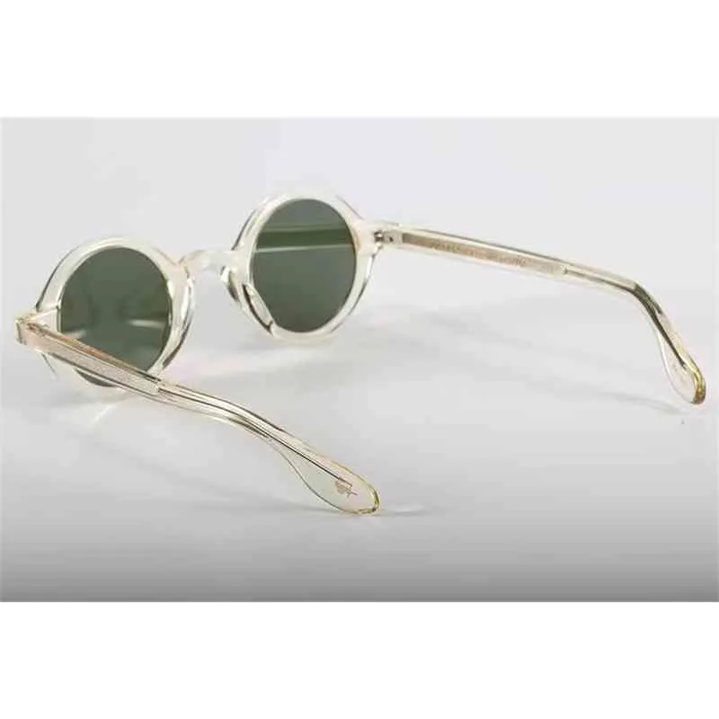 Acetate Vintage Circle Polarised Solglasögon Män Gregory Peck Brand Design Clear Round Sun Glasses Women Retro Shades Zolman250C