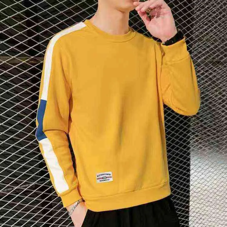 Sweatshirt Mannen Lente Herfst Lange Mouwen Koreaanse Stijl Trend Ronde Hals M-4XL Losse Big Size Factory Groothandel L220730