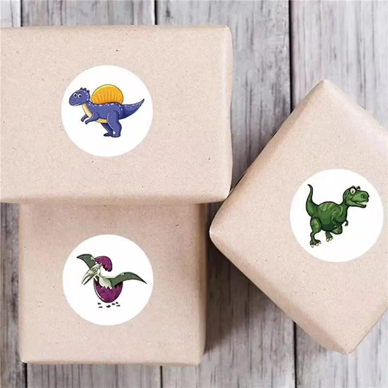 50 autocollants de dinosaures animaux mignons pour enfants 1 pouce garçon jouet jeu anniversaire salle de classe fête récompense décoration 220716