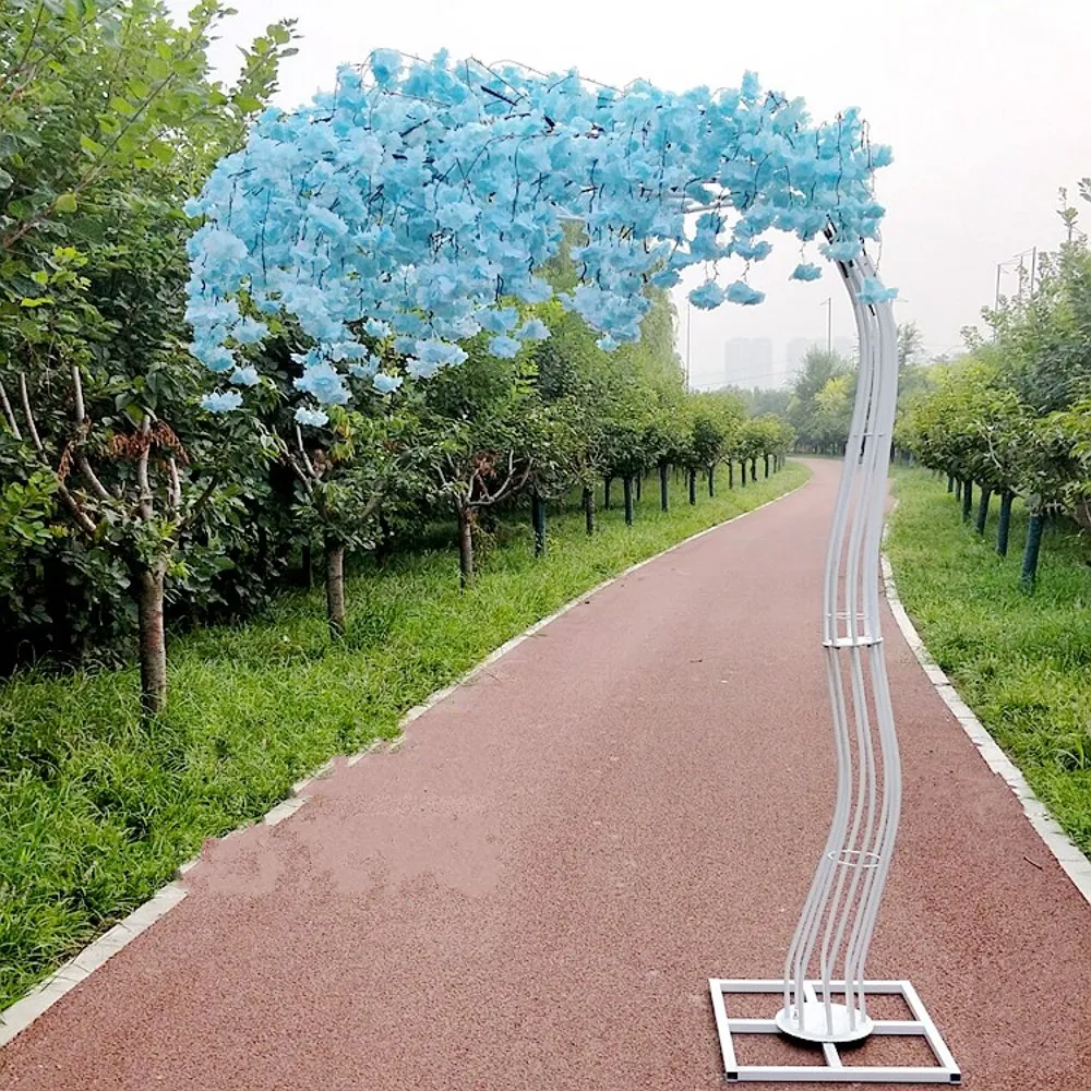 2 6M di altezza bianco artificiale Cherry Blossom Tree strada piombo simulazione fiore di ciliegio con telaio ad arco in ferro la festa di nozze Props234J