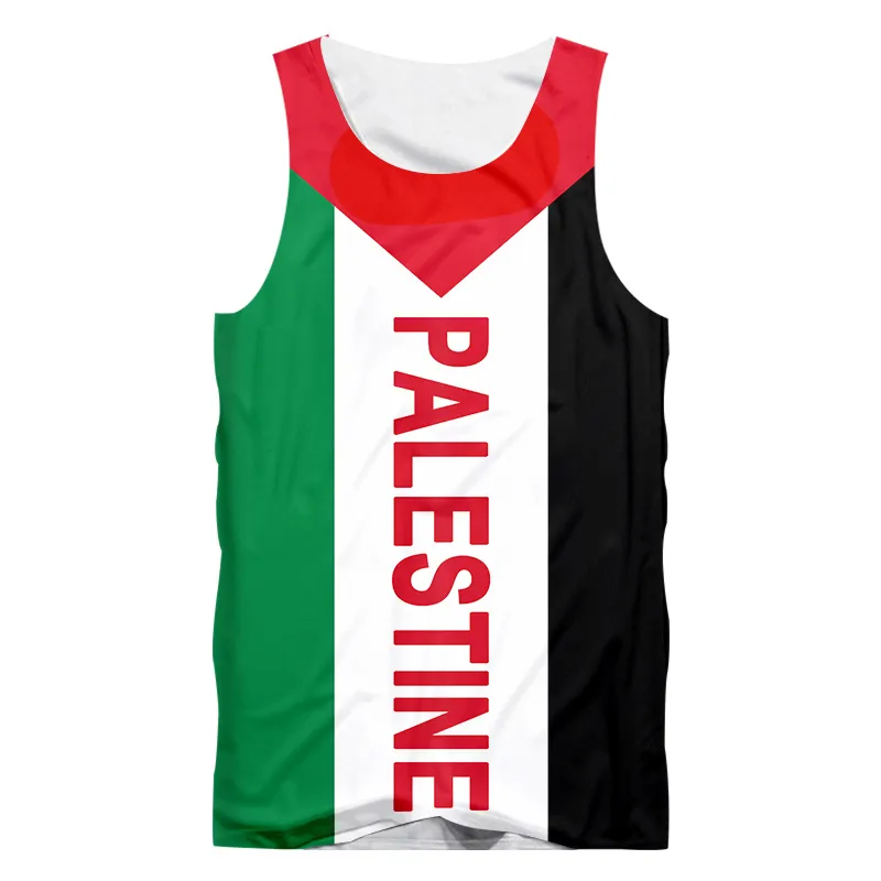 OGKB impression 3D gratuit Palestine hommes débardeur été personnalisé bricolage chemise sans manches sauver garder la paix Fitness surdimensionné 220713