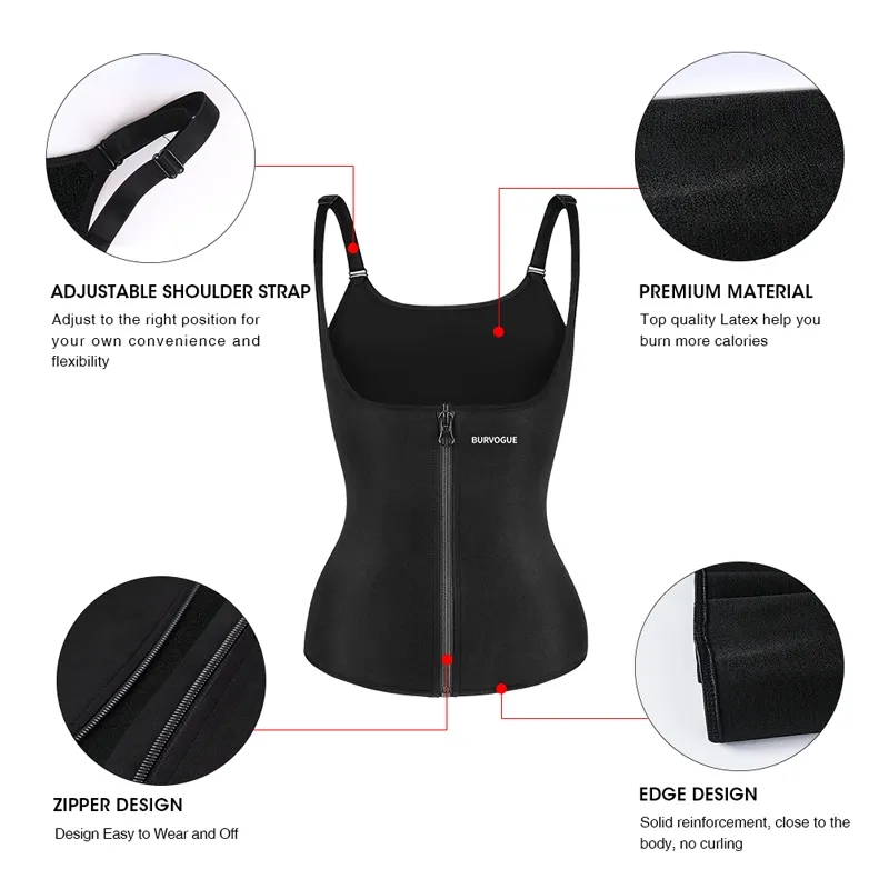 Burvogue Waist Trainer Corsetto Sottoseno Shapewear Latex Body Shaper Tummy Dimagrante Intimo Donna Perdita di peso Sauna Sweat Vest 220801