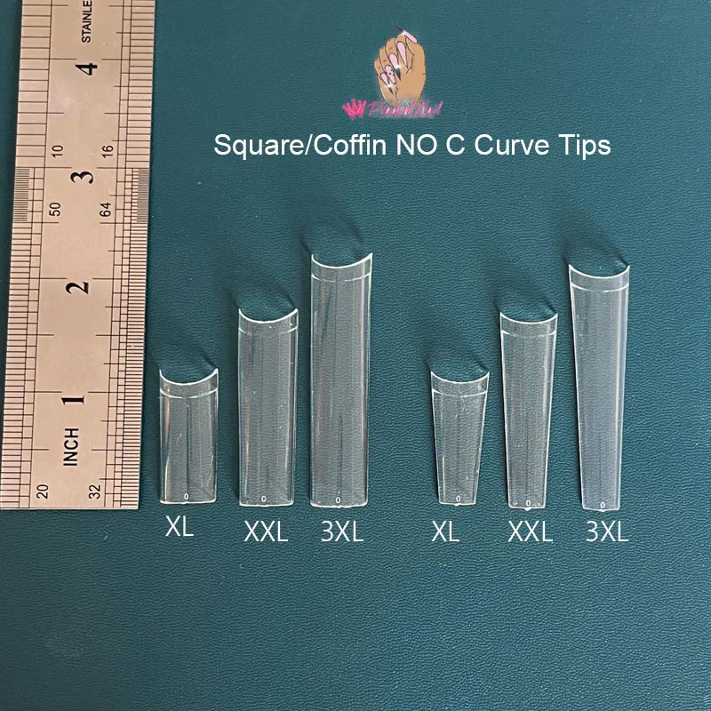 500 stcs/doos xxl recht vierkant Lange acrylnagel tips Geen C Curve Half Cover kunstmatige valse tip nagels gereedschap 220725