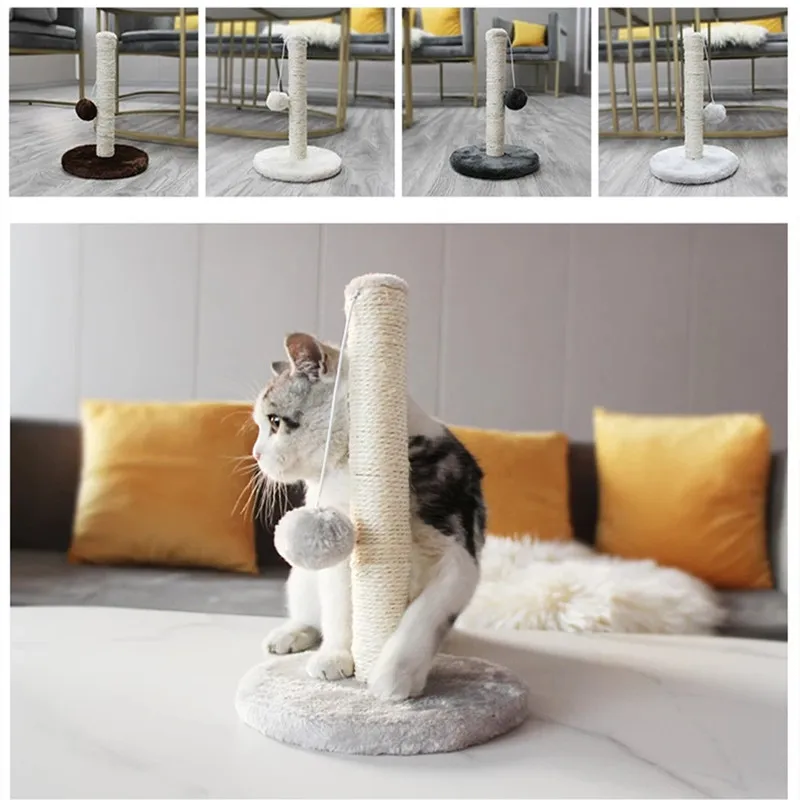 サイザルロープ猫スクレーパースクラッチポスト子猫ペットジャンプタワーおもちゃとボールキャットソファプロテクタークライミングツリースクラッチタワー220627