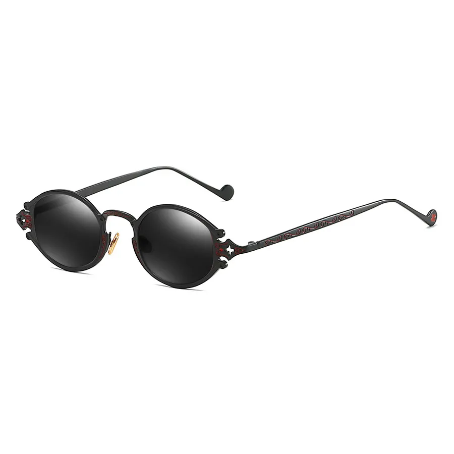 Ny gotisk stilgravering solglasögon män kvinnor designer steampunk uv400 solglasögon topp oval ram ångpunk kvalitet glasögon med 310b