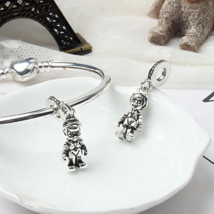 925 Charme de prata Bercas Dangle Btuamb Novo Chegada Longa Declaração Longa Boy Pendente Liga FIT Pandora Charms Bracelet Acessórios de joias DIY