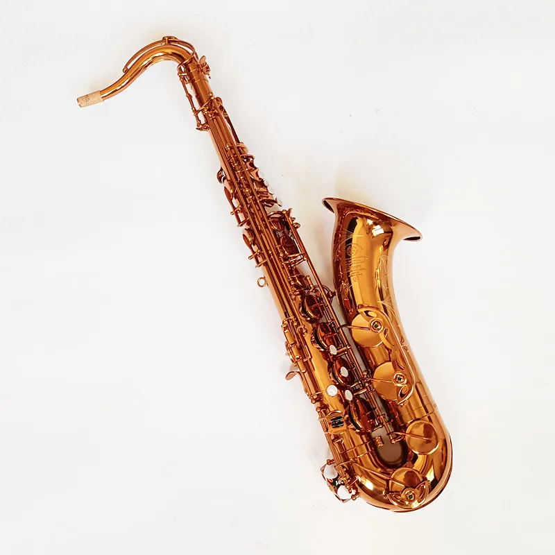 Classic Mark6 Tenor saxofone de alta qualidade Coffee Coffee Gold Woodwind Chaves de casca de concha saxofone com acessórios