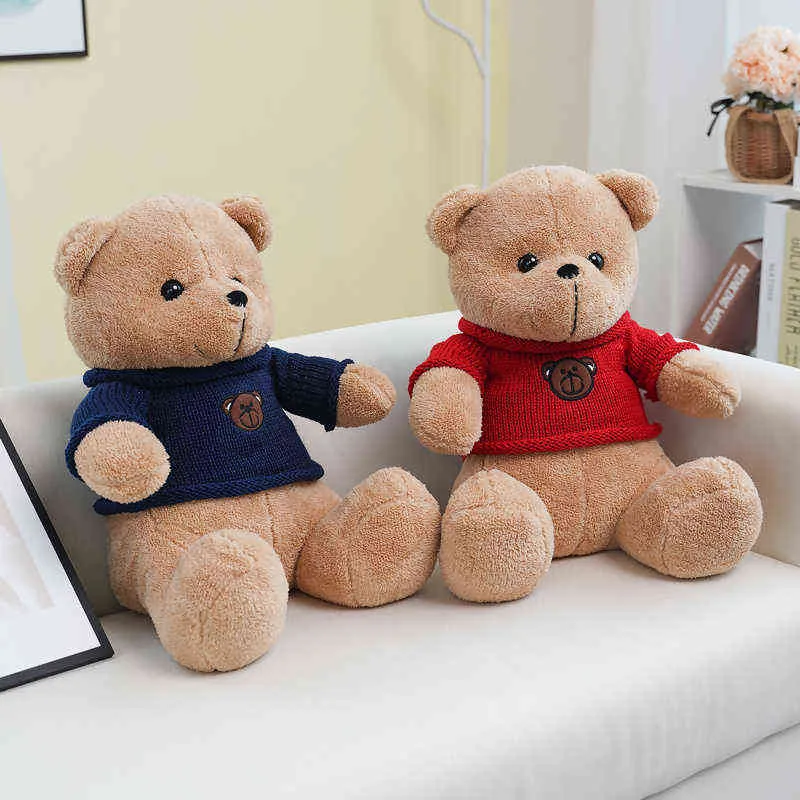 Pc Cm Simpatico orsacchiotto con maglione Peluche Orsi Cuscino Bambole Farcite Abbracci Amanti Ragazze San Valentino Regalo di compleanno J220704