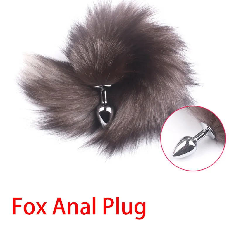 Fox Tail Butt Plug Plug Metal Products Toys anal para mulheres casais homens adultos games4359032