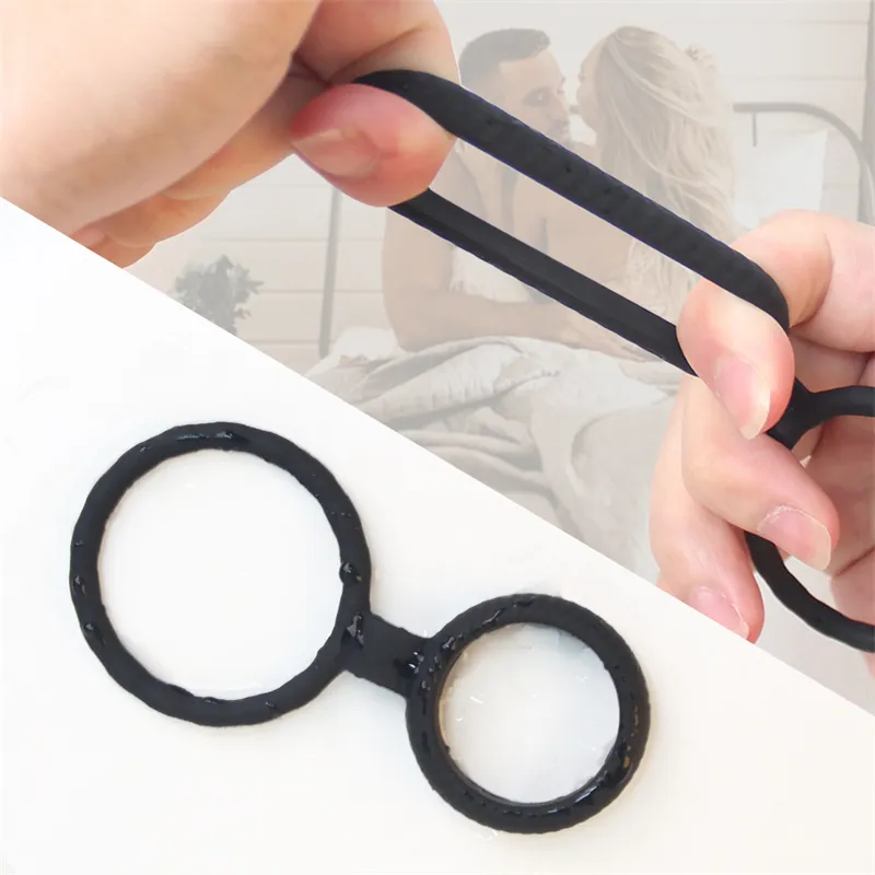 Silicone Cock Ring Penis Luminous sexy Toys For Men Delay Ejaculation Testicle Ball Stretcher Erection Products
