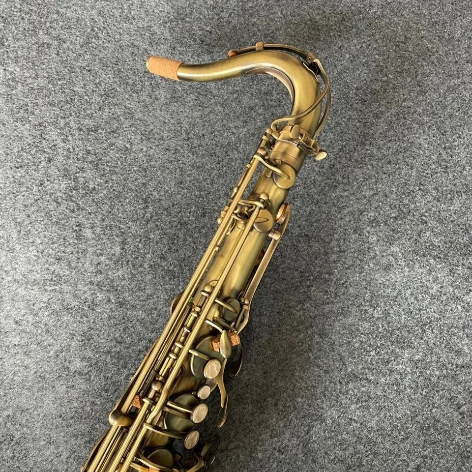 Retro fatte bb tenor profissional saxofone antigo escovado artesanato B