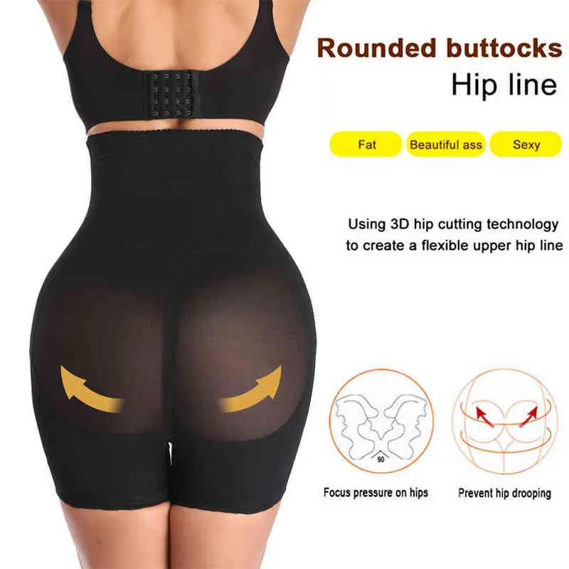 Şort S-6XL Shapewear İnce Karın Kontrol Kılavuzu Yüksek Bel Eğitmeni Kadın Vücut Şakacı Kaldırma Popo Kaldırıcısı ile Boyut Boyutu L220802