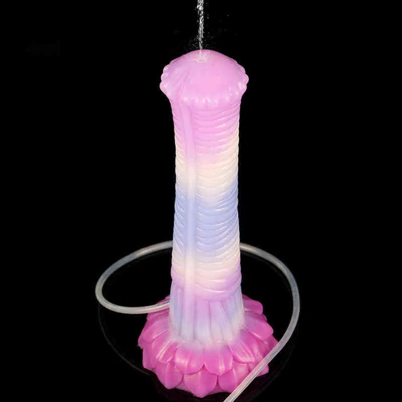 Nxy Godes Yocy Simulé Éjaculation Liquide Gel De Silice Spray Forme Spéciale Faux Pénis Aspiration Grand Plug Anal Masturbation Féminine 0316