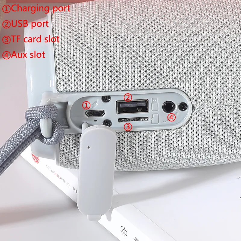 TG625 Altoparlante Bluetooth wireless portatile Cassa di risonanza esterna impermeabile con scheda TF USB AUX Luce LED