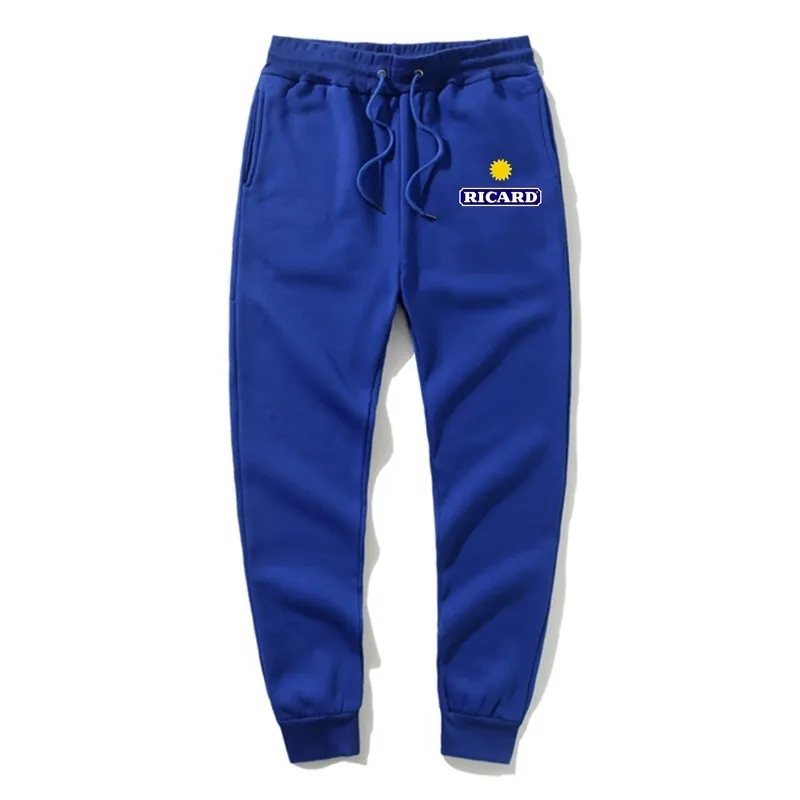 Ricard Winter polar Casual Pants Mężczyźni Solidny kolor grube ciepłe joggingowe spodnie Mężczyźni Modne sznurki dresowe Mężczyzn