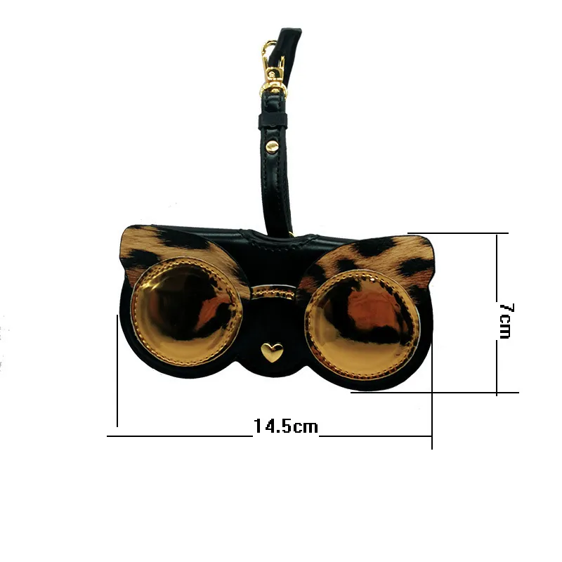 نظارات INS CASE Animal Cartoon Fashion Women Pu Leather Sun Box Eyeglass Sunglasses Conte Protection Eyewear Bag 220623