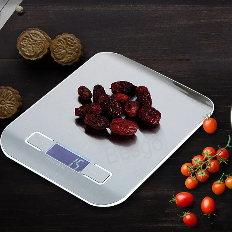Légumes à échelle électronique en acier inoxydable Fruits numériques Scale de cuisine portable Scale de cuisine Multifonction Electronics Steelyard BH6389 TYJ