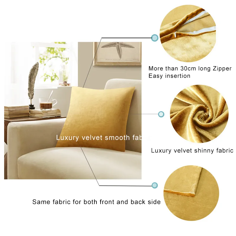 2 упаковки золотых декоративных чехлов для подушек, чехлов для дивана-кровати, современных роскошных однотонных бархатных домашних наволочек, чехлов на подушки, серебристого цвета 22060225s