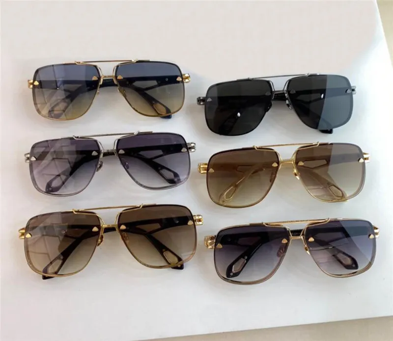 Top Man Fashion Design Solglasögon King II Square Lens K Gold Frame High-End Generous Style Outdoor UV400 Protective Eyewear246o