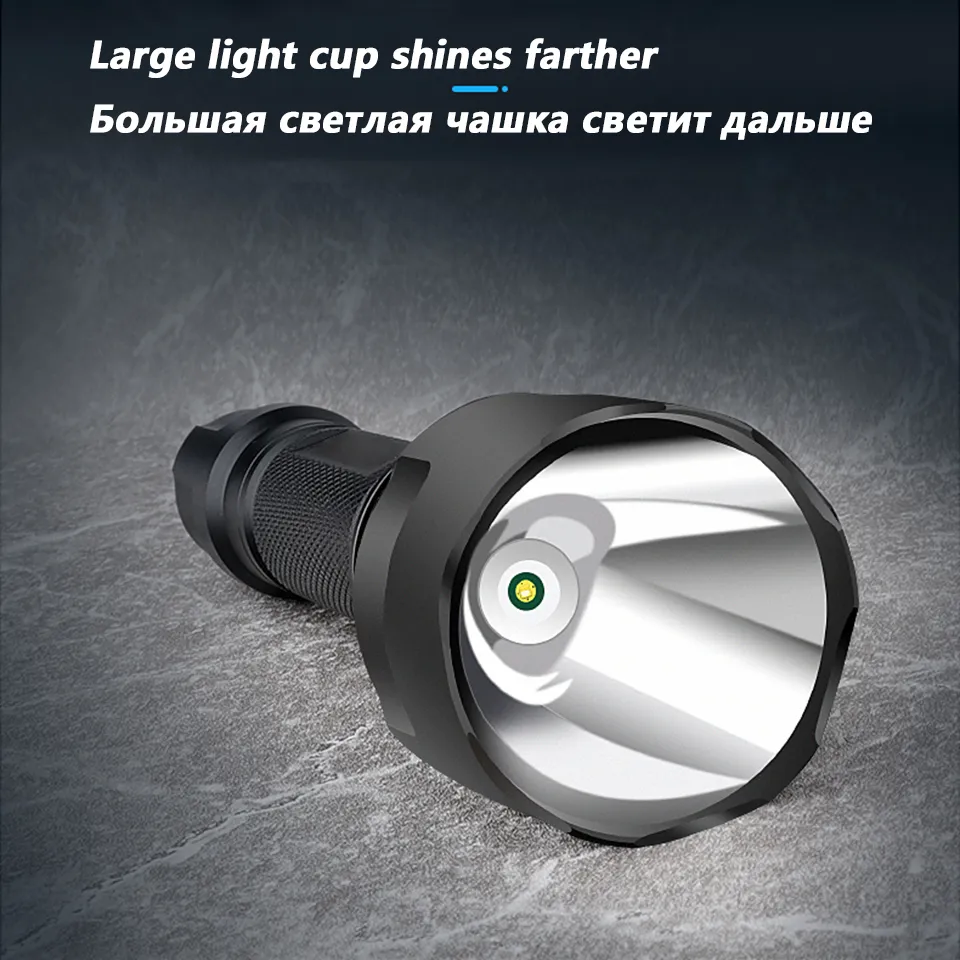 New XHP50 LED Flashlight Torch C8 5 Mode XM-L2 T6 Q5 High Power Lamp Light Super Bright Portable Led Light for Camping fishing