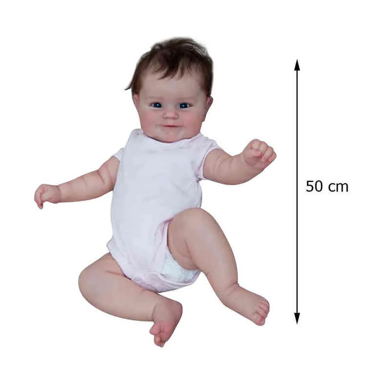 50 cm Reborn Bebek Bebek Yenidoğan Kız Bebek Gerçekçi Gerçek Yumuşak Dokunmatik Maddie El Köklü Saçlı Yüksek Kaliteli El Yapımı Sanat Bebek AA220325