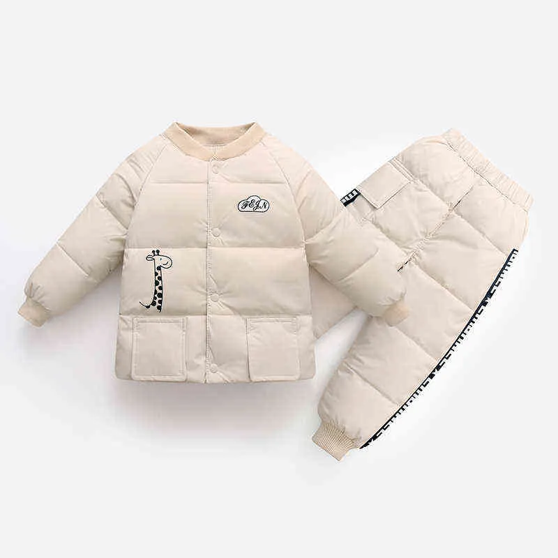 Vinter varma barnkläder sätter Baby Boys Down Jackets Pants Outfit Snowsuit Suits 2 3 4 5 6 Year Toddler Girl Clothing J220718