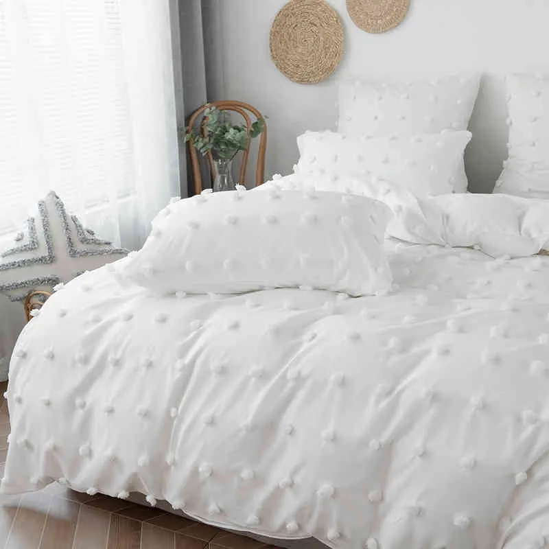 Noordse zachte schattige massief wit grijs hoogwaardige dekbedoverdeksel Set beddenbladen Beddekbare quilt Quilt Twin Size Bedding