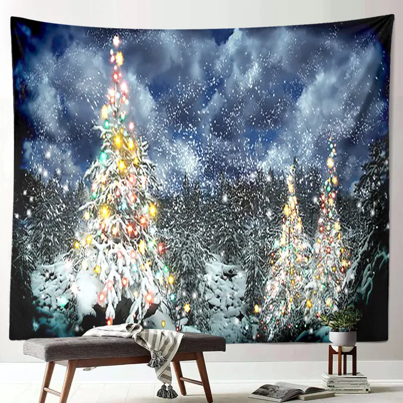Boże Narodzenie Rok Tapestrywall Dekoracji Dom Głowy Santa Claus Wall Decor TreeManging Cloth 220401