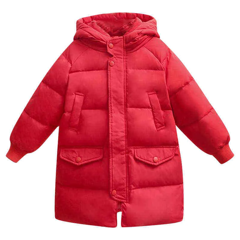 2022 nuova moda invernale bambini giacca ragazze bambini più giacca di velluto spesso grande giacca lunga vergine calda l'inverno freddo J220718